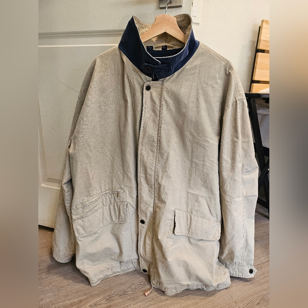 Vintage Men's XL Members Only Utility Jacket Full Zip Beige grandpacore
